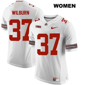 Women's NCAA Ohio State Buckeyes Trayvon Wilburn #37 College Stitched Authentic Nike White Football Jersey WR20B43IT